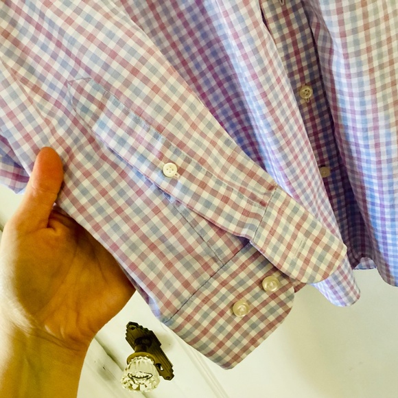 Lot of 2 Stafford’s EASY CARE BROADCLOTH FITTED PLAID Dress Shirts 15.5 32-33 - Picture 6 of 14